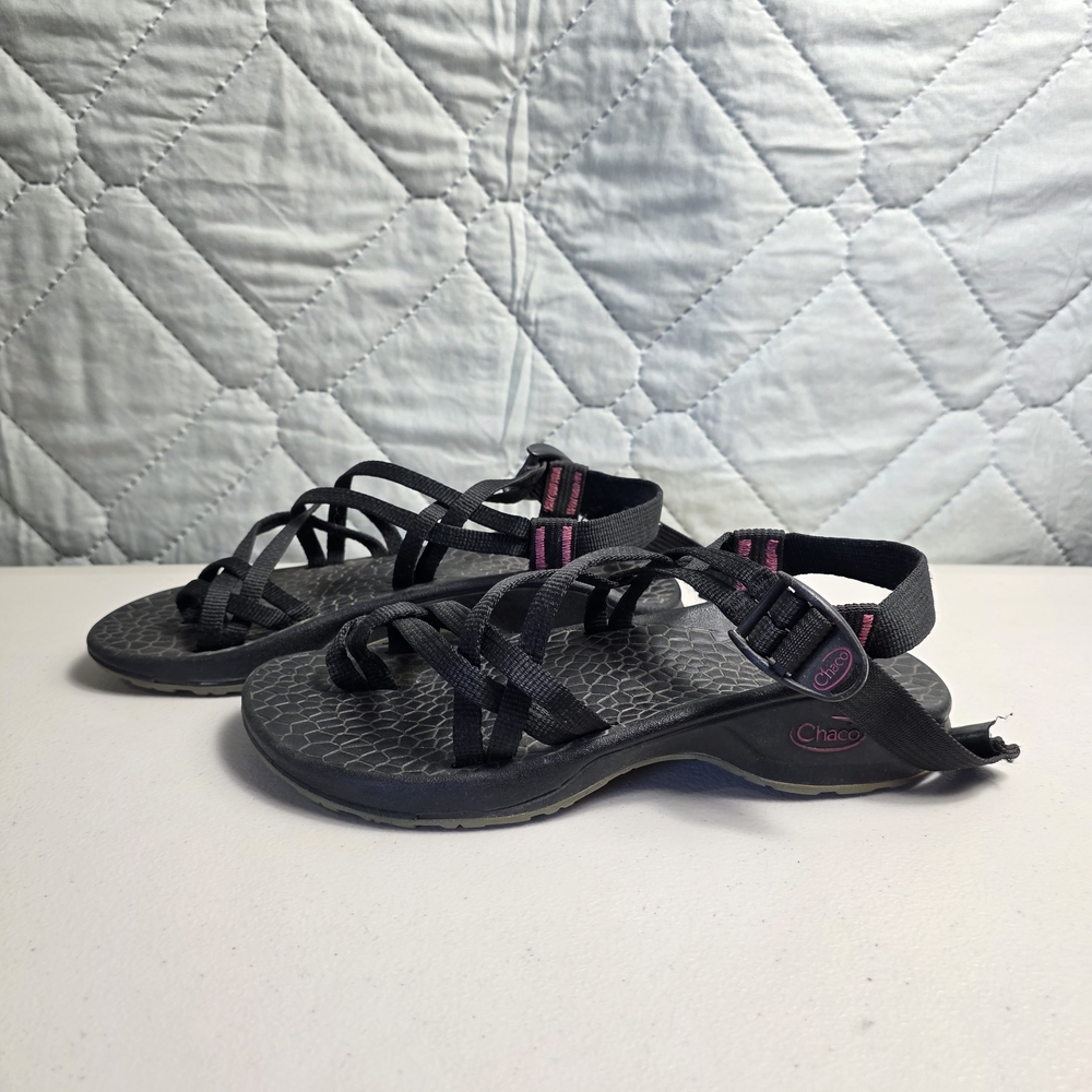 CHACO Zong X Sandals Ecotread Sport Water Hiking Black Pink Women Sz 6 - Picture 3 of 7